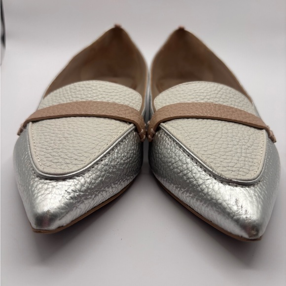 Boden Silver and White Flats with Tan Accent - Picture 2 of 13